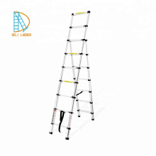 2m+2.6m Aluminum Double Unequal Telescopic Stairs A Frame Aluminum telescopic ladder with en131, SGS, OEM